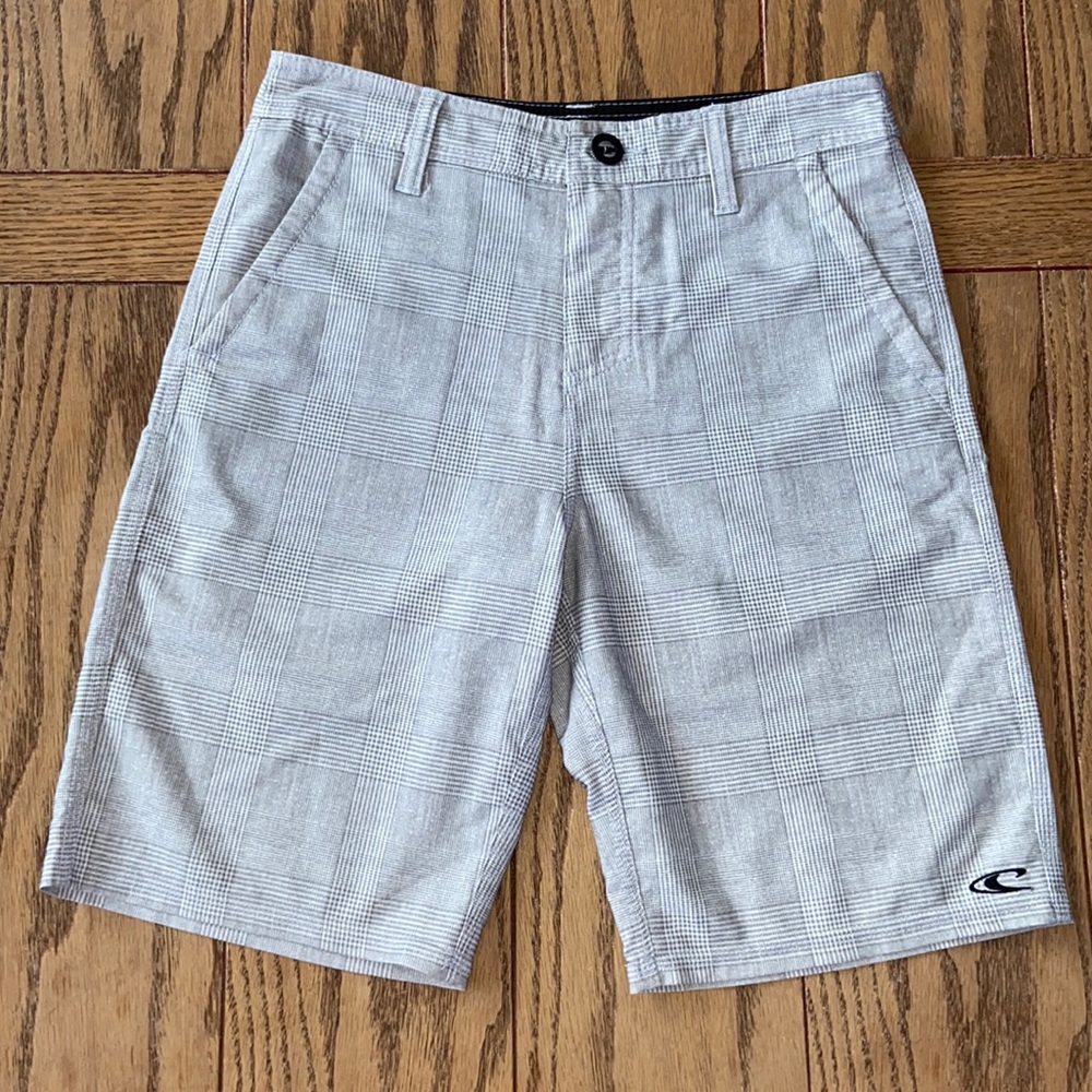 O’Neill Grey Plaid Hyperdry Hybrid Board Shorts 26 ~ 12